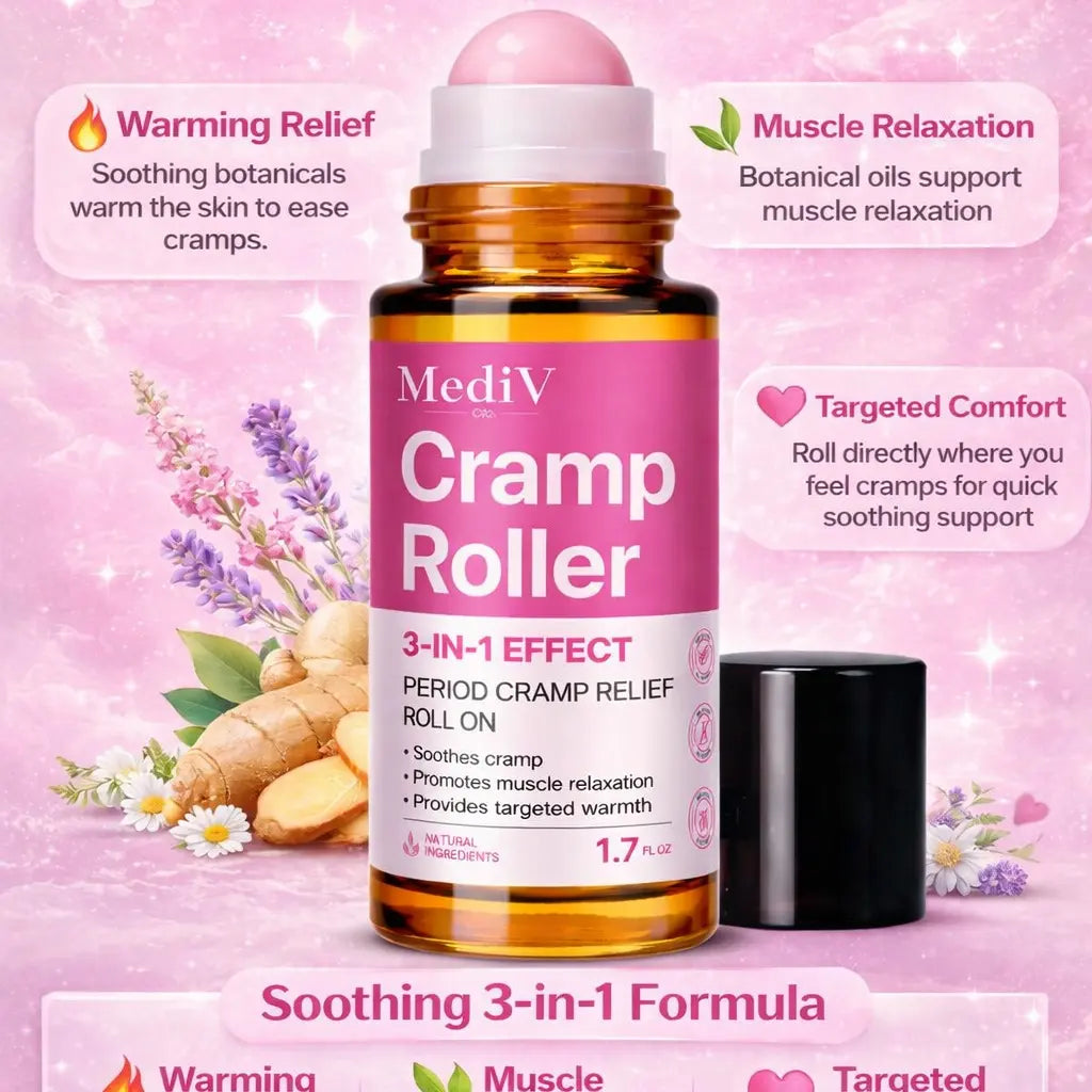 Cramp Roller - 3 in 1 Muscle Relaxer & Period Cramp Relief Roller